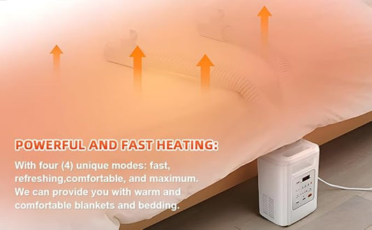 Portable remote control blanket heater, comfortable warm air, sweat absorbing and drying, suitable for climate change, suitable for all seasons, can dry shoes, clothes, blankets, bed heating blankets