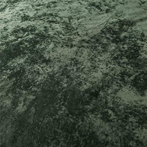 Fredsure Distressed Velvet Comforter Set, 5 Pieces Blackish Green King, Distressed Velvet Face and Brushed Microfiber Reverse