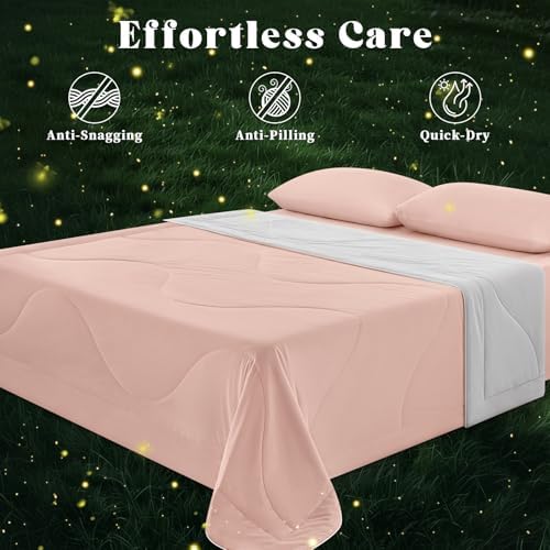 Cooling Comforter Queen Size for Hot Sleepers,80″x90″, Pink