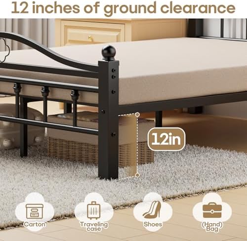 Metal Full Size Bed Frames with Headboard