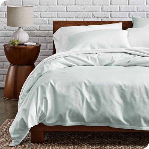 Bare Home 100% Organic Cotton Duvet Cover Set (Twin/Twin XL, Winter Blue)