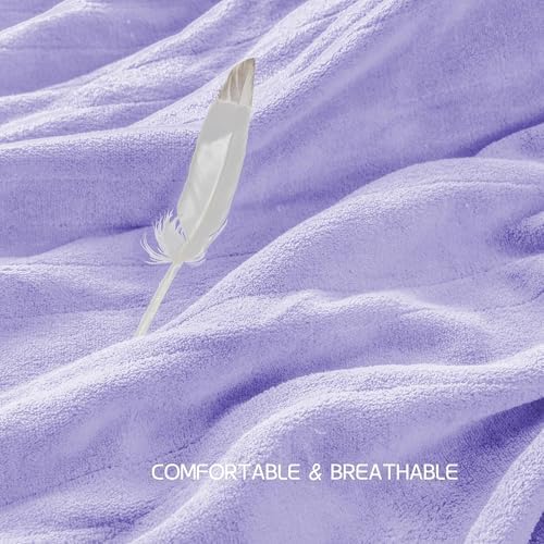 Electric Heated Blanket King Size 90"x100", Dual Controllers, Light Purple