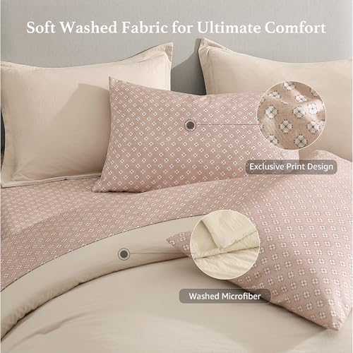 Monbix King Size Comforter Set- 7 Pieces Soft Bed in a Bag King Bedding Set