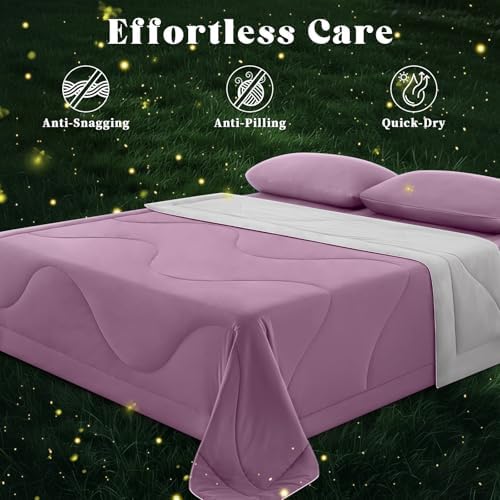 Cooling Comforter Queen Size for Hot Sleepers,108″x90″, Muted Pink