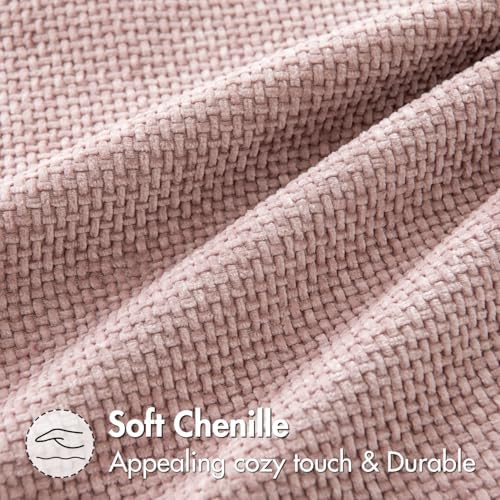 MIULEE Decorative Couch Throw Pillow Covers 18x18 Inch Pink 2 Pack