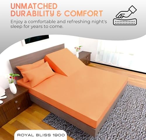 Top Split California King - 4 Piece Bedding -Cal King Split Top Deep Pocket Sheet Set - Split Top California King Sheets Sets for Adjustable Bed - Double Brushed (Peach)