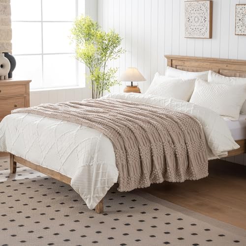 Brown Throw Blanket - Soft & Fluffy Fleece, Neutral Tan Color, Cute & Aesthetic, Perfect for Sofa, Couch, Chair, Bed, Living Room & Bedroom, All-Season Use, Plush & Cozy Decorative Blanket 50'x60