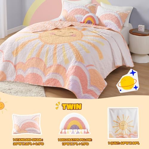 Intelligent Design Kids Sunshine Yellow Twin Cotton Coverlet Set, 3pc