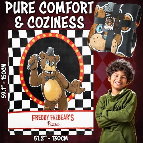 Get Trend Five Nights at Freddy's Fleece Throw Blanket for Boys, 51 x 59 in