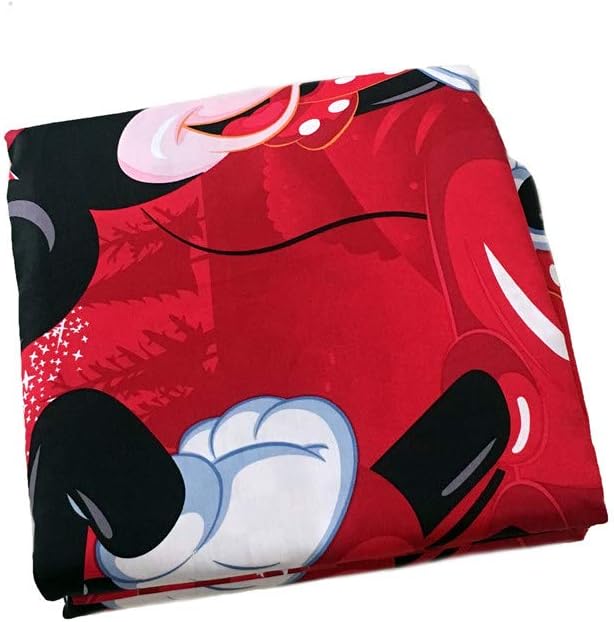 100% Cotton Kids Reversible Printing Mickey Mouse Couples Duvet Cover 2PCS Bedding Set with Zipper Closure, Twin(No Comforter)
