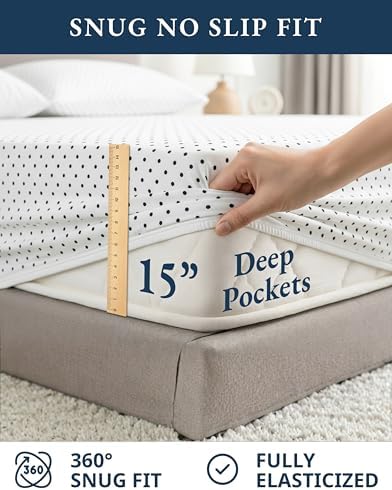 LANE LINEN Twin Sheets 100% Organic Cotton 3pc Percale Cooling - Polka Dot