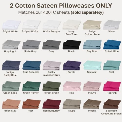 California Design Den 2-Pack King Pillow Case, 100% Cotton Sateen