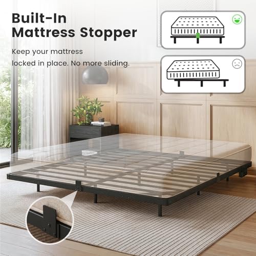 Liians King Floating Bed Frame with Smart LED Lights, USB Charging Station