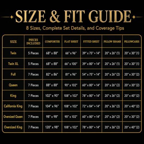 CozyLux Full Size Comforter Sets Brown, 7 Pieces Pintuck Bed in a Bag