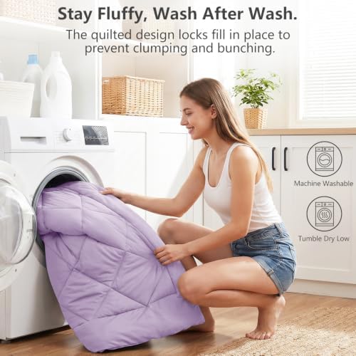 CozyLux Twin XL Comforter Set 68"x88" Light Purple - 5 Piece Bed in a Bag
