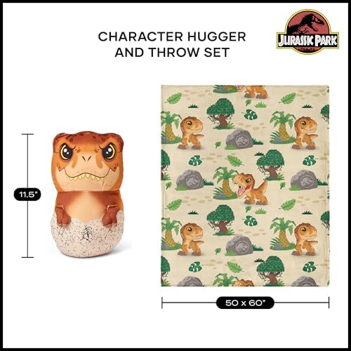 Northwest Universal Studios Jurassic World, Wild Time, Silk Touch Throw and Hugger Set, 50 x 60 Inches