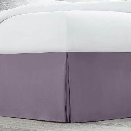 Nestl Grayish Purple Full XL Bed Skirt - Full XL Size Bed Skirt 14 Inch Drop - Brushed Microfiber Bed Skirts - Hotel Quality Pleated Bed Skirt - Shrinkage & Fade Resistant