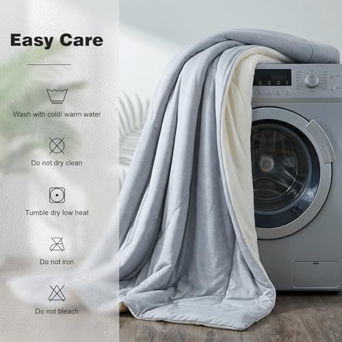 Dual-Sided Cooling Comforter, Gray and White, Queen