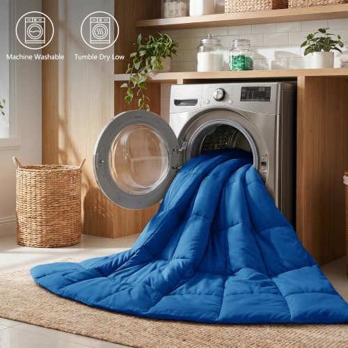 CozyLux Twin/Twin XL Comforter Set, 2-Piece Box-Stitched, Classic Blue