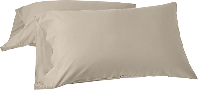 Organic Crinkled Percale Pillowcase Set/2 King Sand