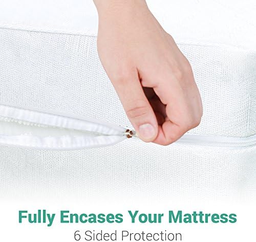 Waterproof Mattress Protector King Size - 6-Sided Zippered Mattress Encasement, Breathable Fabric Cover, Machine Washable, Fits King Mattress 78 x 80 Inches, Up to 16" Deep