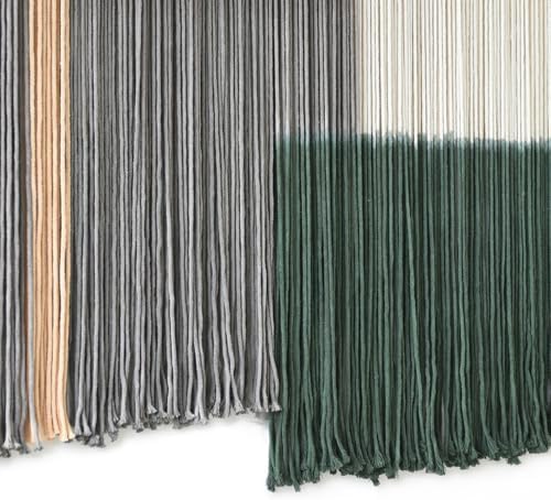 Macrame Wall Hanging Green Large Dip Dye Fiber Wall Art Bohemian Yarn Tapestry Wall Décor 57''W*35''L