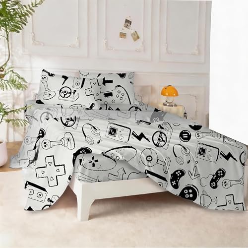 SDY 7 Piece Gamer Bedding Set Full - Cozy Gaming Comforter Sets and Gamer Bed Set for Boys, Bed in a Bag Full, Suitable for Girls and Kids