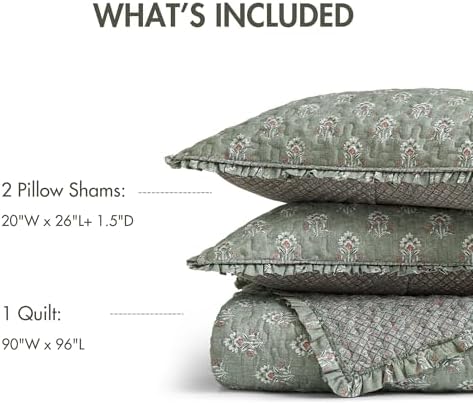 Madison Park Vintage Floral Quilt Set, 3PC Queen Reversible Bedding Set