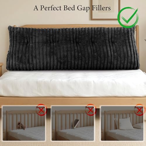 Queen Headboard Pillow, Triangular Wedge Pillow, Reading Pillows, Black