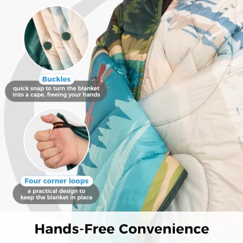 KingCamp Ultralight Camping Blanket, Wearable Packable Blanket,79"x57"