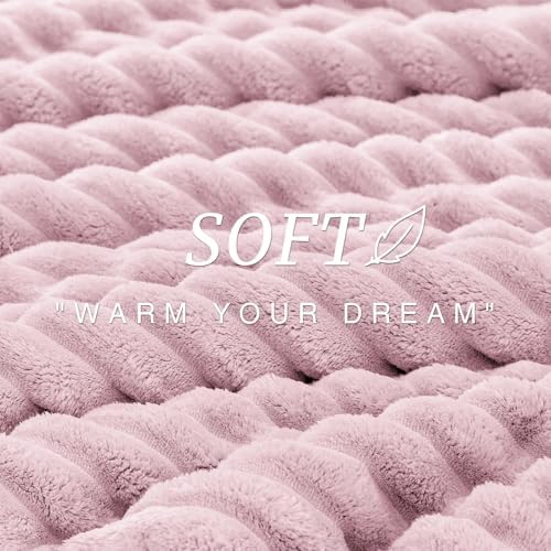 EXQ Home Fluffy Comforter Set Full Size,3 Pieces Bed Set,Purplish Pink