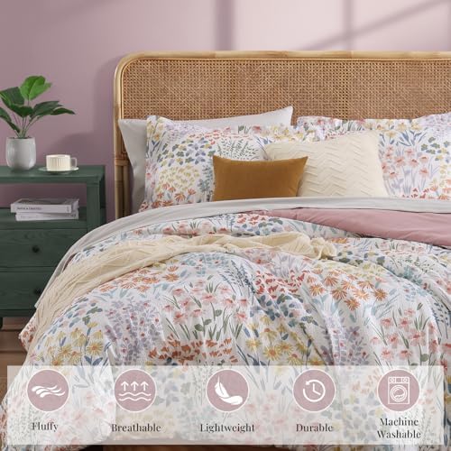 King Size Comforter Set - 7 Pieces Floral Bed in a Bag King Bedding Set