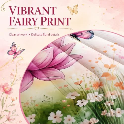 AILONEN Queen Beautiful Fairy Girls Comforter Set,Cute Girls Bedding Set for Kids Teen,Tie Dye Flower Butterfly Pink Comforter Set 3 Piece,1 Comforter with 2 Pillowcases