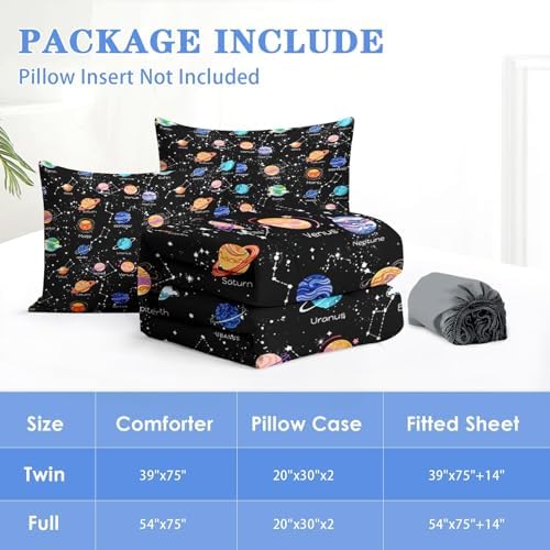 Nesker Galaxy Twin Zipper Bedding for Boys, 3-Piece-All-in-one