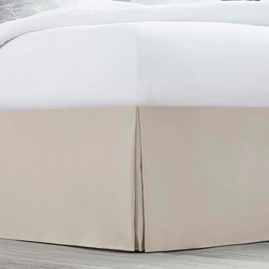 Nestl Linen Bed Skirt Queen Size - Queen Bed Skirt 14 Inch Drop - Brushed Microfiber Bed Skirts - Hotel Quality Pleated Bed Skirt - Shrinkage & Fade Resistant