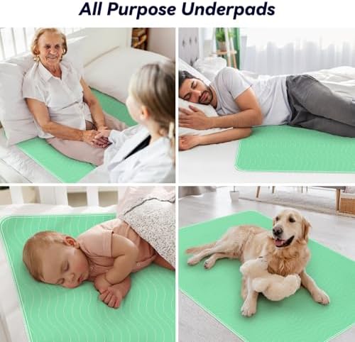 Fygrip 4 Pack 36” x 54” Extra Heavy Absorbency Washable Underpads Bed Pads