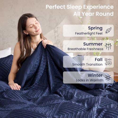 JOLLYVOGUE Duvet Cover Queen, 3-Piece, Ultra Soft Pre-Washed Microfiber
