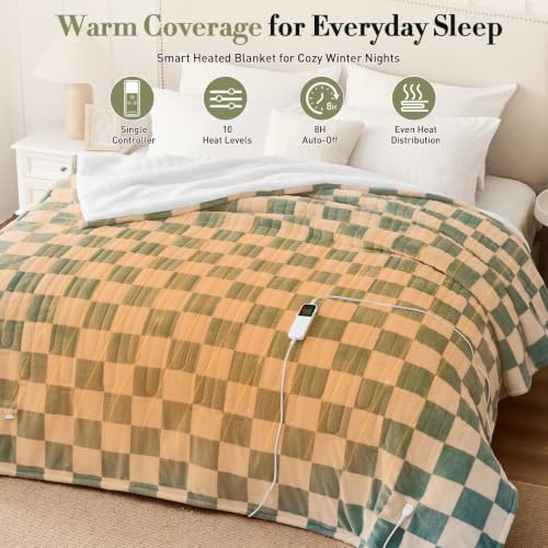 Heated Blanket Electric Full Size 72"X84", Heating Blanket Full, Teal