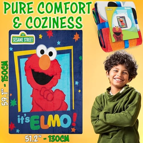 Get Trend Sesame Street Elmo Fleece Throw Blanket for Boys, Girls, 51x59in