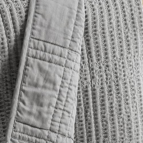 Levtex Home - Cloud Waffle - Throw - Waffle Textured - Grey - Throw (50x60in.) - Cotton