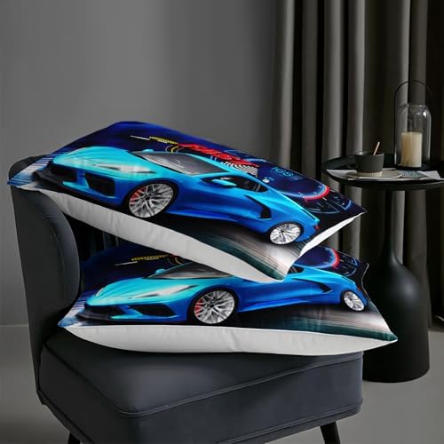 AILONEN Blue Racing Car Comforter Set,Extreme Sports Car Bedding Set for Boys,Teens Full Size, Automobile Cool Duvet Set,3-Piece,1 Quilt and 2 Pillowcases