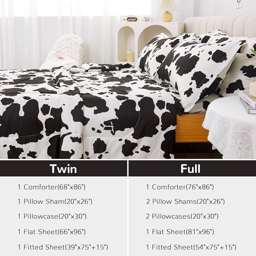 Viviland Kids Twin Bedding Sets, Boys Comforter, Cow Print
