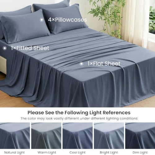Love's cabin 100% Rayon Derived from Bamboo, King Size Sheet Set, 6 Pieces
