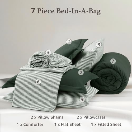 Oversized King Comforter Set-7 Pieces Soft Bed in a Bag King Bedding Set