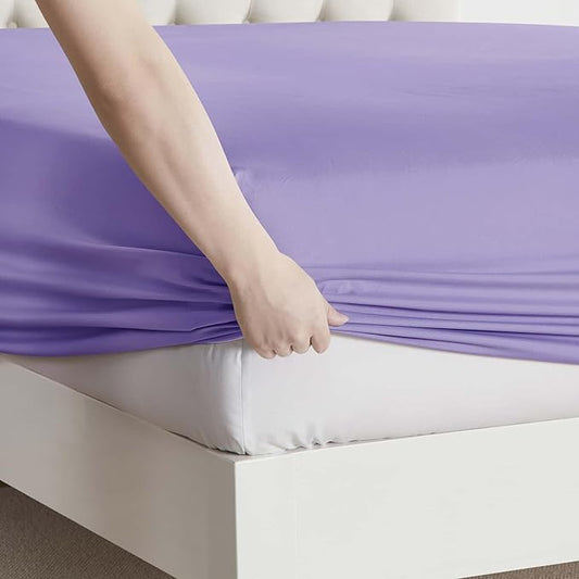 Clara Clark Luxury Bed Sheets, 5 Piece Set - Super Soft Microfiber Sheet Set for Twin Size Bed, Lavender