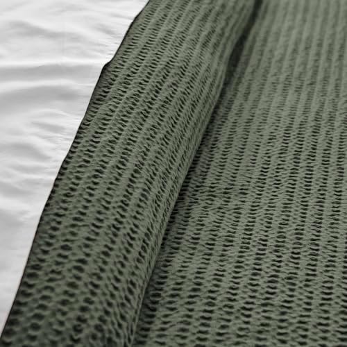 Levtex Home - Cloud Waffle Forest Green Comforter Set - King Comforter + Two King Pillow Cases - Waffle Weave - Forest Green - Comforter (106 x 94in.) and Pillow Case (36 x 20in.) - Cotton
