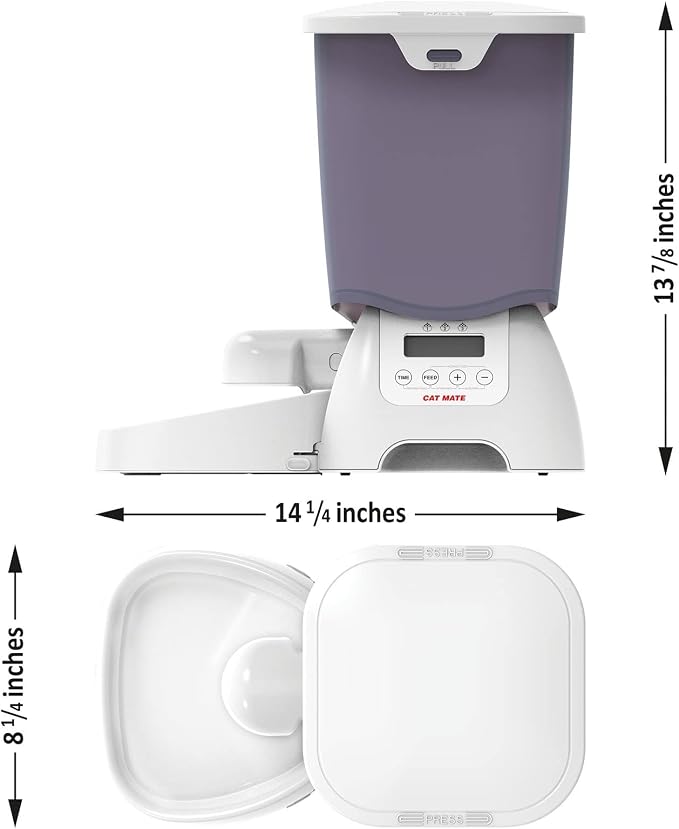 Cat Mate C3000 Automatic Dry Food Pet Feeder with Digital Timer, 3 Meals