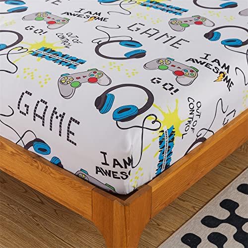 6 Pieces Game Comforter Sets for Boys Gaming Bedding Twin Size