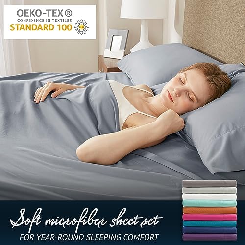 Comfort Spaces Microfiber 14" Deep Pocket, Twin Sheet Set 4 pcs, Orange
