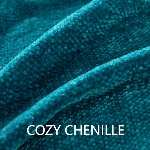 Chenille Throw Blanket for Couch 50" x 60", Teal